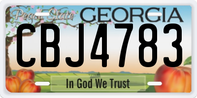 GA license plate CBJ4783
