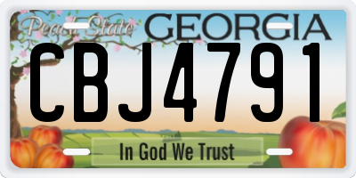 GA license plate CBJ4791