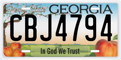 GA license plate CBJ4794