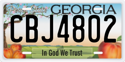 GA license plate CBJ4802