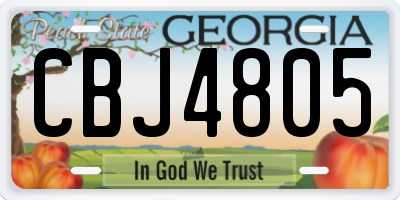 GA license plate CBJ4805