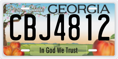 GA license plate CBJ4812