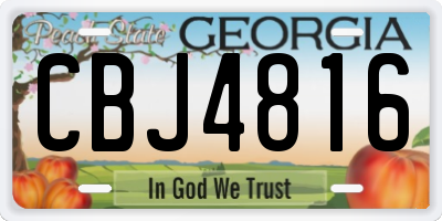 GA license plate CBJ4816