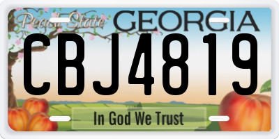 GA license plate CBJ4819