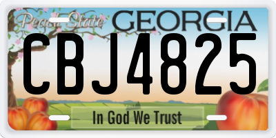 GA license plate CBJ4825