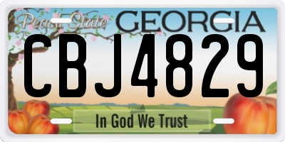 GA license plate CBJ4829