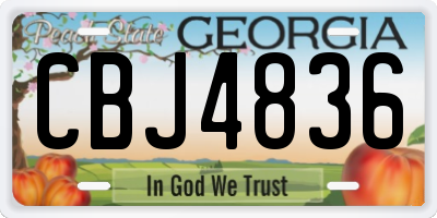 GA license plate CBJ4836