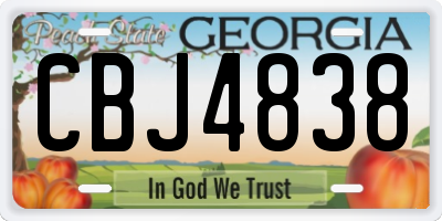 GA license plate CBJ4838