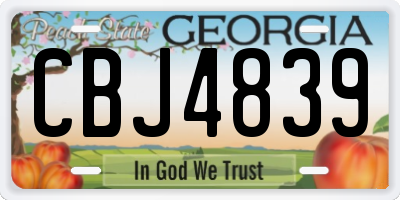 GA license plate CBJ4839