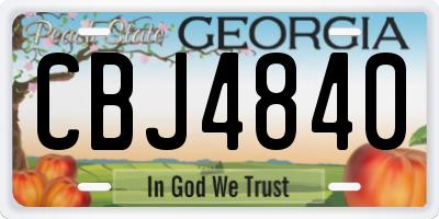 GA license plate CBJ4840