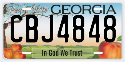 GA license plate CBJ4848