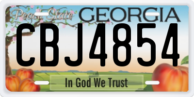 GA license plate CBJ4854