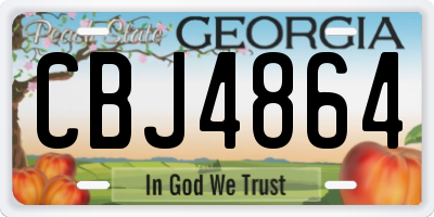 GA license plate CBJ4864