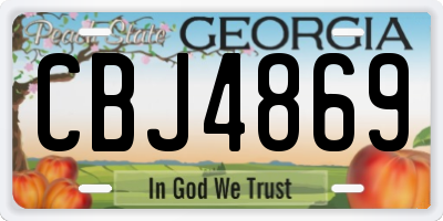 GA license plate CBJ4869