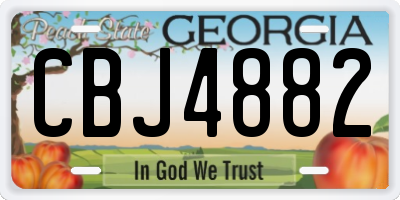 GA license plate CBJ4882