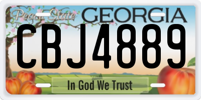 GA license plate CBJ4889