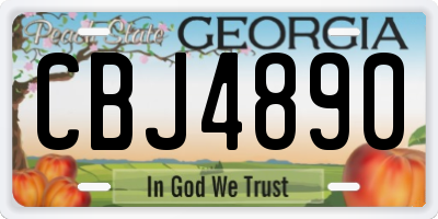 GA license plate CBJ4890