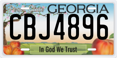 GA license plate CBJ4896