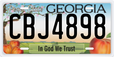 GA license plate CBJ4898