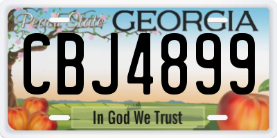 GA license plate CBJ4899