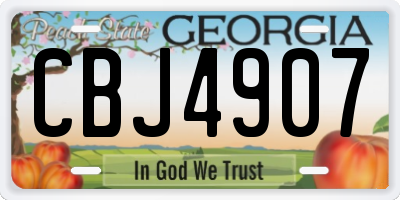 GA license plate CBJ4907