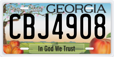 GA license plate CBJ4908