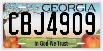 GA license plate CBJ4909