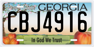 GA license plate CBJ4916