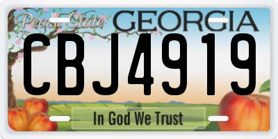 GA license plate CBJ4919