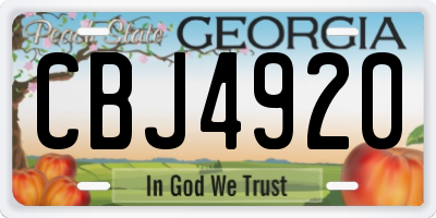 GA license plate CBJ4920