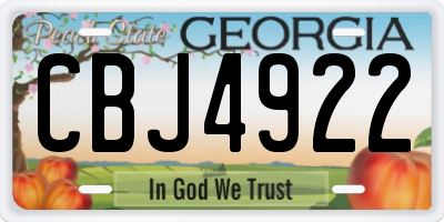 GA license plate CBJ4922