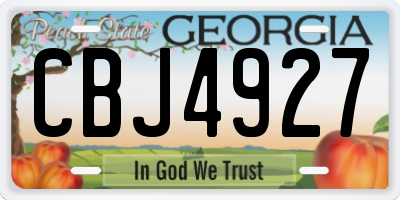 GA license plate CBJ4927