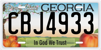 GA license plate CBJ4933