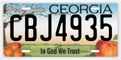 GA license plate CBJ4935
