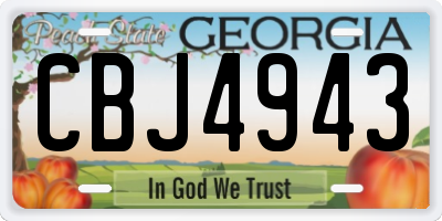 GA license plate CBJ4943