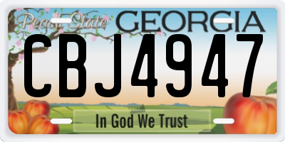 GA license plate CBJ4947