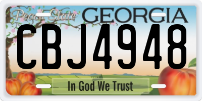 GA license plate CBJ4948