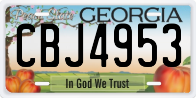 GA license plate CBJ4953