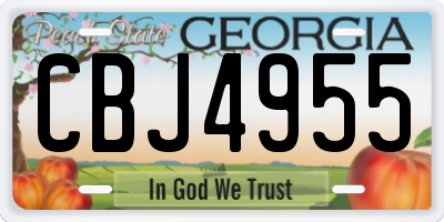 GA license plate CBJ4955
