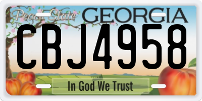 GA license plate CBJ4958