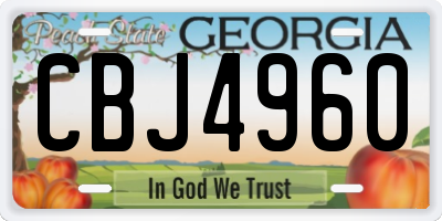GA license plate CBJ4960