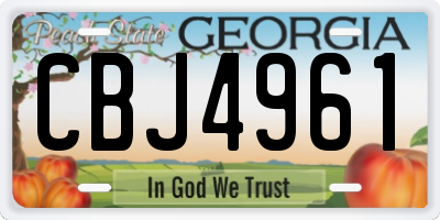 GA license plate CBJ4961