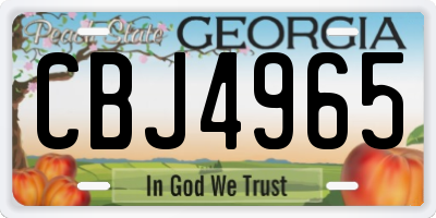GA license plate CBJ4965