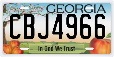 GA license plate CBJ4966