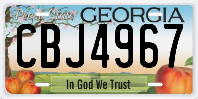 GA license plate CBJ4967