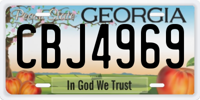GA license plate CBJ4969