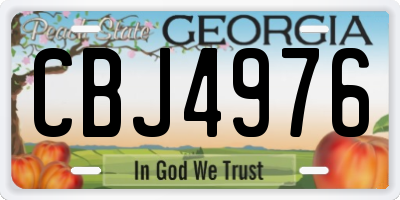 GA license plate CBJ4976