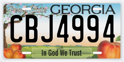 GA license plate CBJ4994