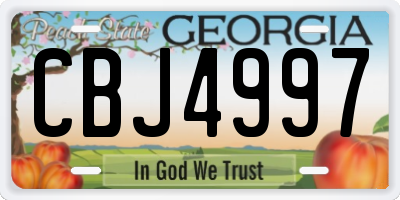 GA license plate CBJ4997