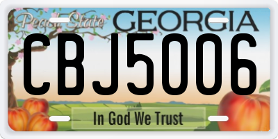 GA license plate CBJ5006